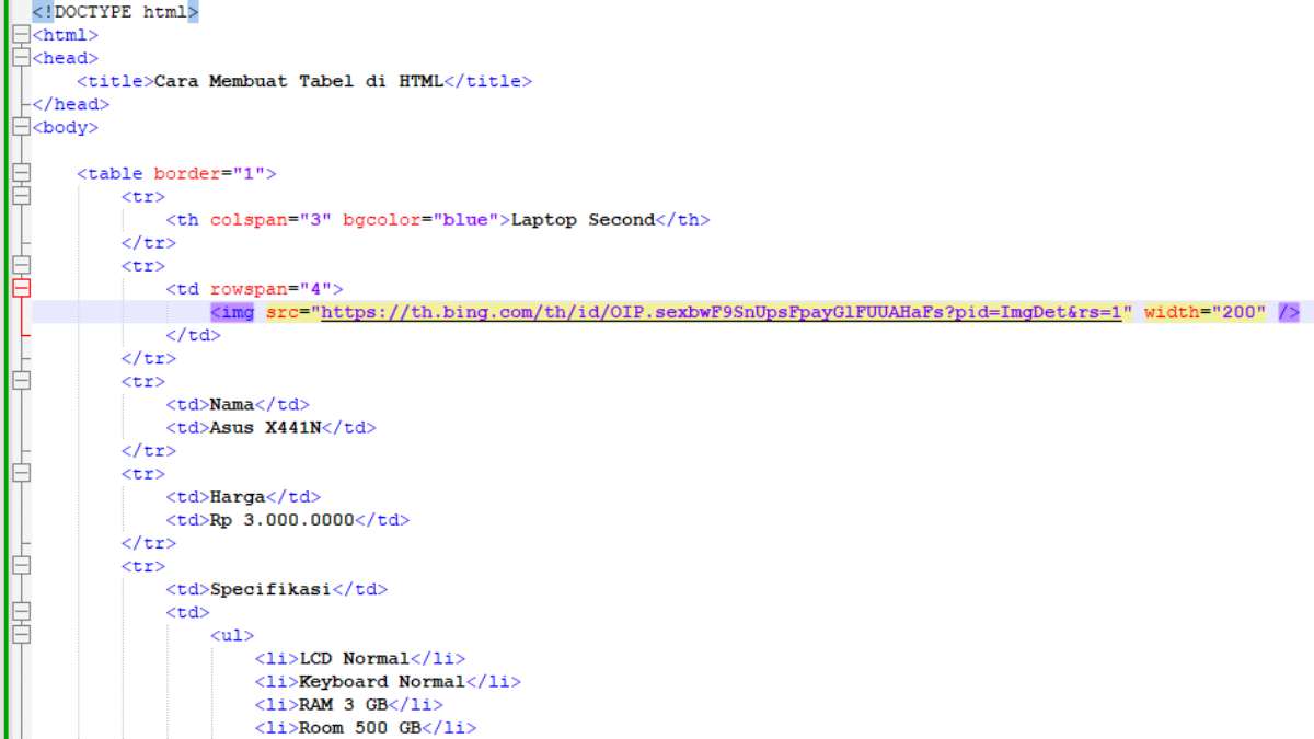 Cara Membuat Tabel Di Html Lengkap Dan Mudah Paling It